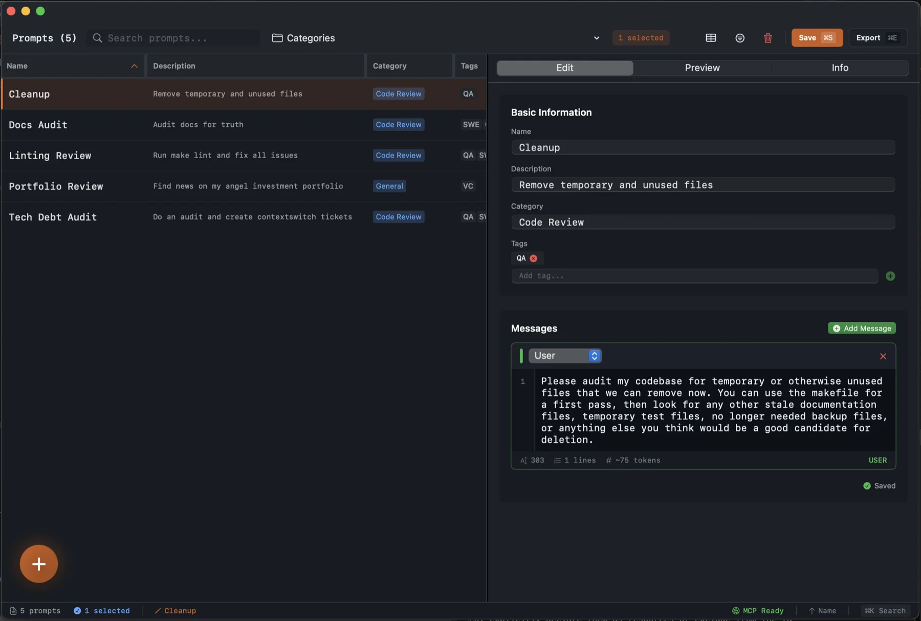 Lexicon prompt editor